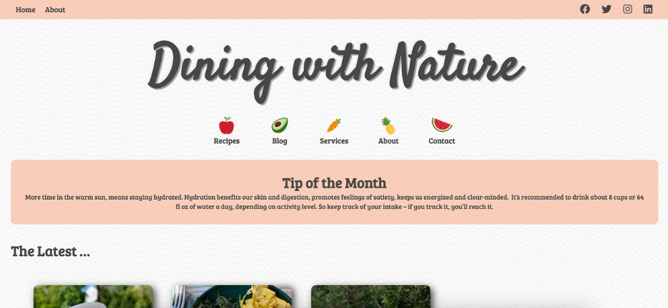 Dining with Nature Website