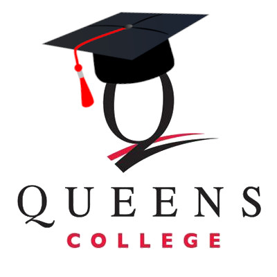 Queens College Logo with Graduation Cap